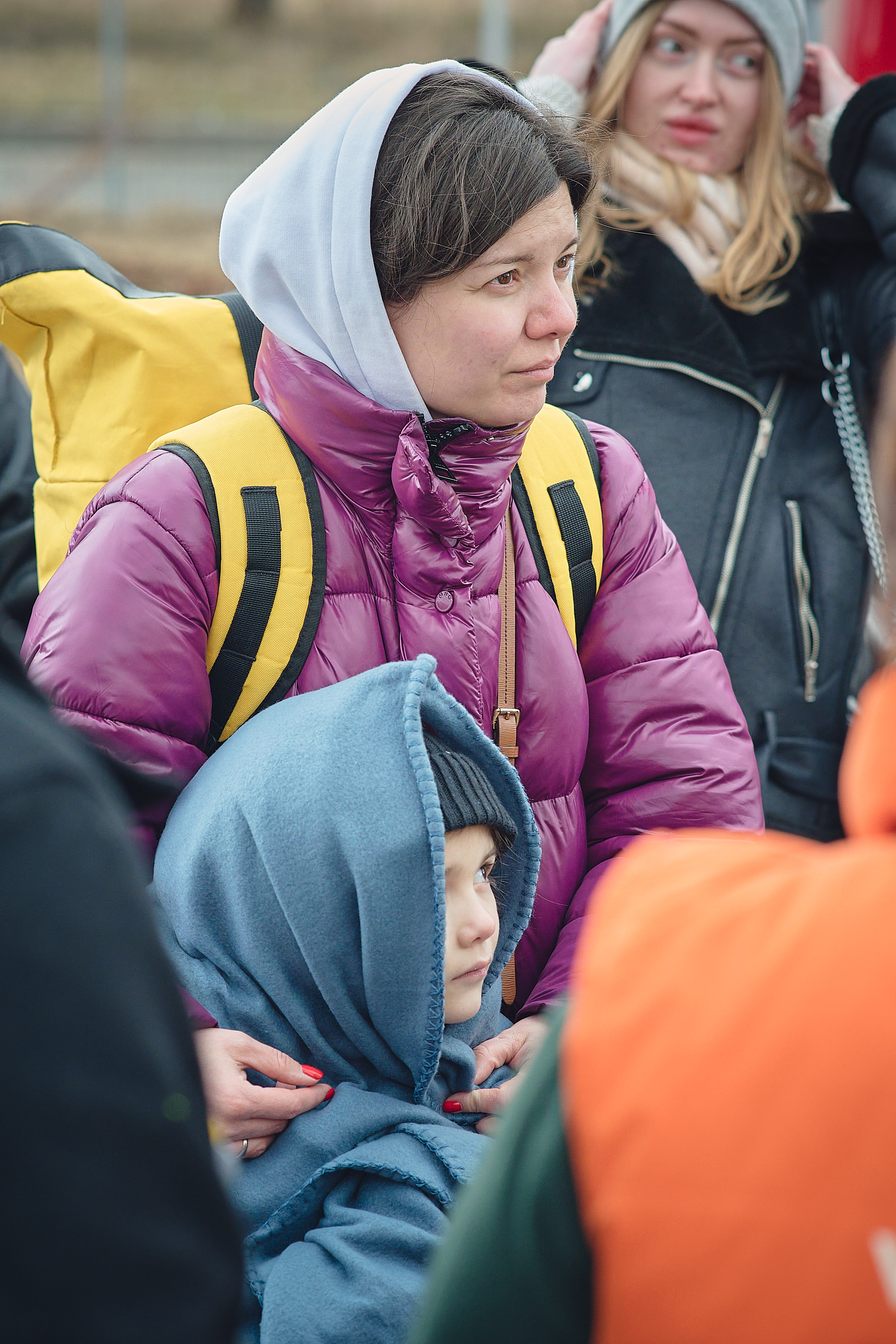 Child wrapped in a blanket