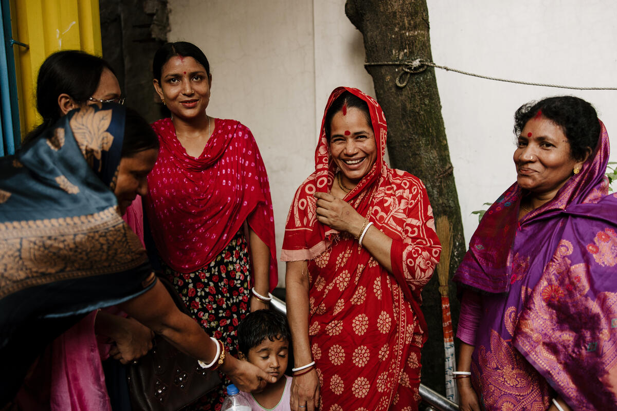 Women from Bangladesh laughing together