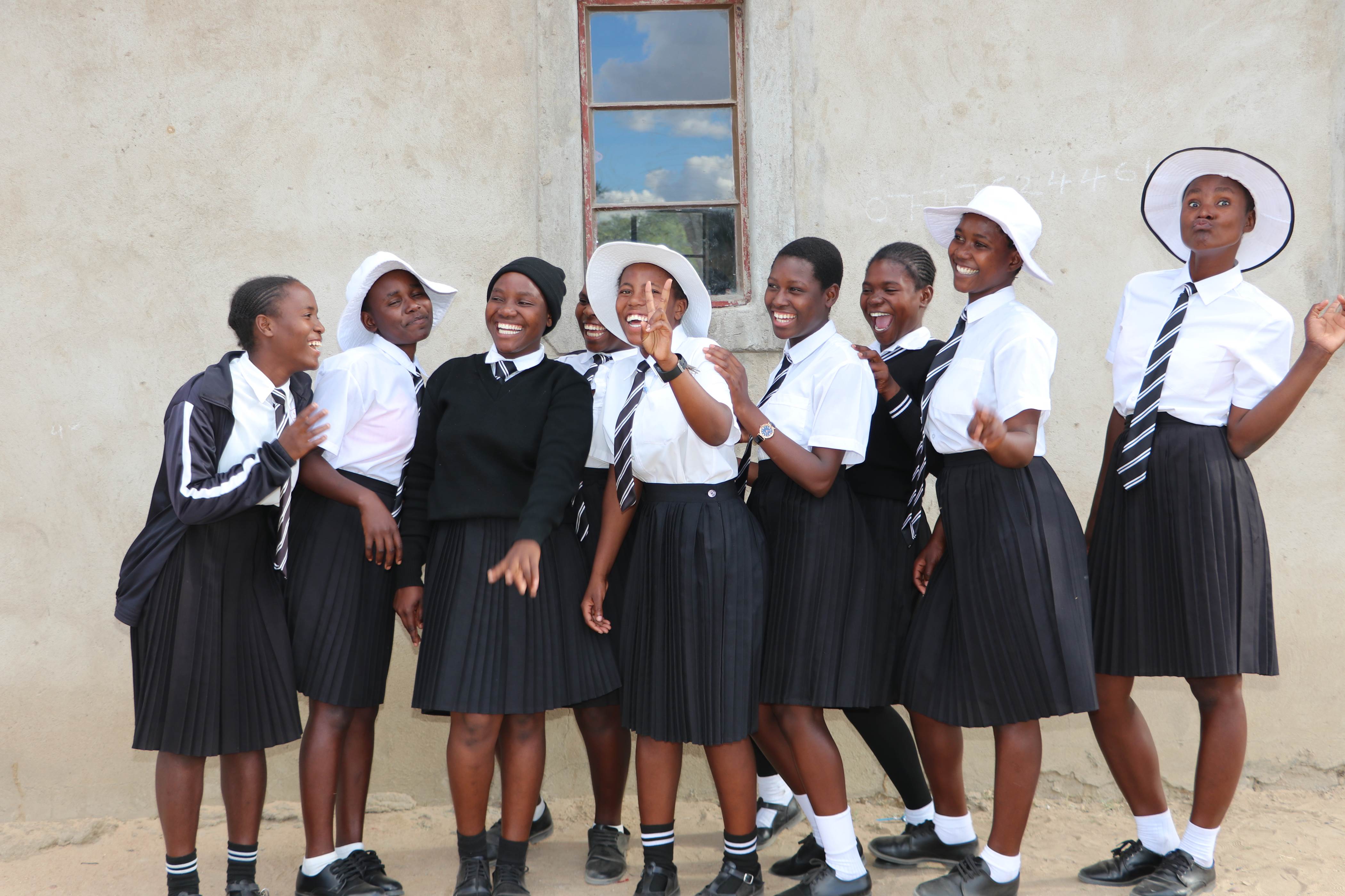 Girls in Zimbabwe attending school