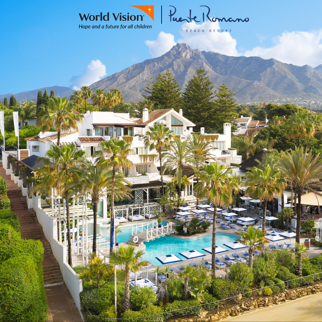 An aerial shot of the resort